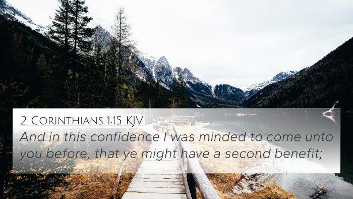 2 Corinthians 1:15 KJV Bible Verse Image