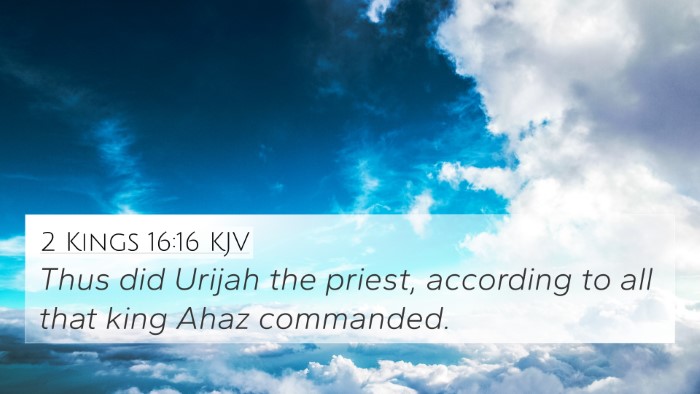 2 Kings 16:16 KJV 4K Wallpaper - Thus did Urijah the priest, according to all that - 4K Wallpaper Bible Verse