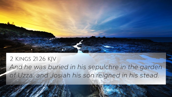 2 Kings 21:26 KJV 4K Wallpaper - And he was buried in his sepulchre in the garden - 4K Wallpaper Bible Verse