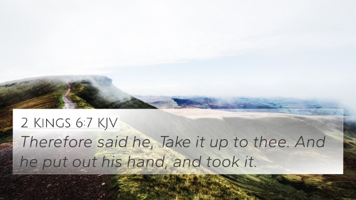 2 Kings 6:7 KJV 4K Wallpaper - Therefore said he, Take it up to thee. And he put - 4K Wallpaper Bible Verse