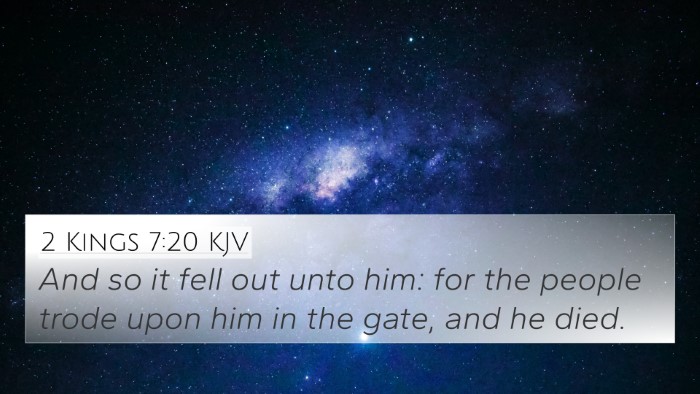 2 Kings 7:20 KJV 4K Wallpaper - And so it fell out unto him: for the people trode - 4K Wallpaper Bible Verse