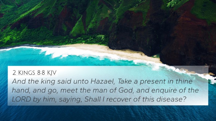 2 Kings 8:8 KJV Bible Verse Image