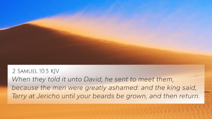 2 Samuel 10:5 KJV 4K Wallpaper - When they told it unto David, he sent to meet - 4K Wallpaper Bible Verse
