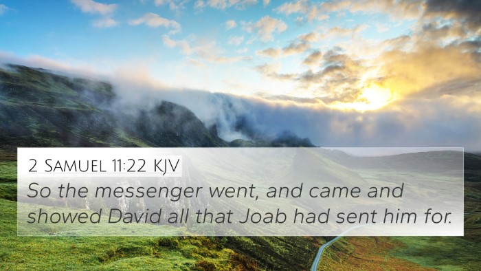 2 Samuel 11:22 KJV 4K Wallpaper - So the messenger went, and came and showed David - 4K Wallpaper Bible Verse