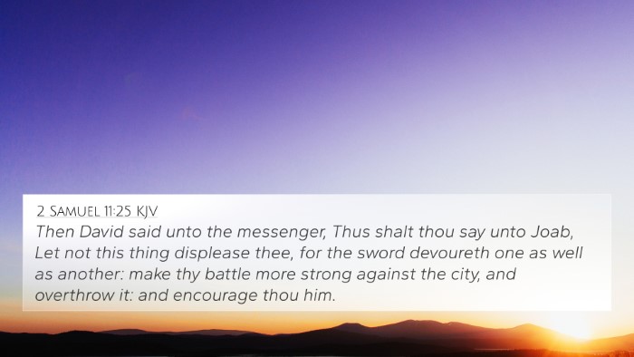 2 Samuel 11:25 KJV 4K Wallpaper - Then David said unto the messenger, Thus shalt - 4K Wallpaper Bible Verse