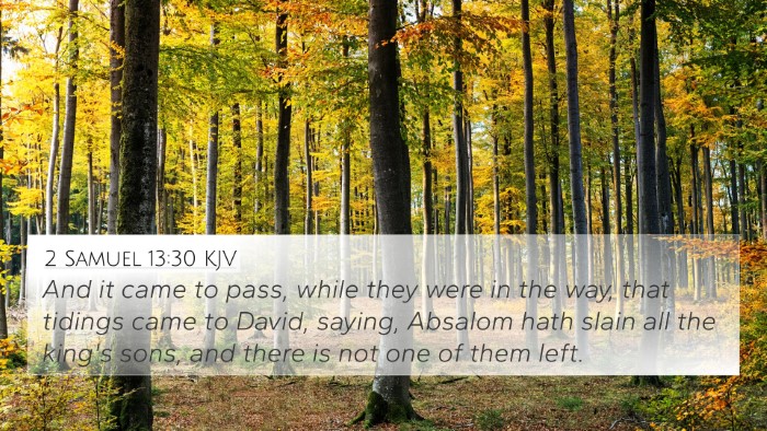 2 Samuel 13:30 KJV 4K Wallpaper - And it came to pass, while they were in the way, - 4K Wallpaper Bible Verse
