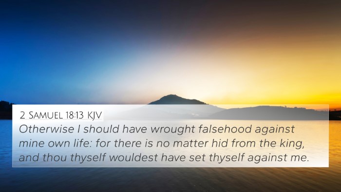 2 Samuel 18:13 KJV 4K Wallpaper - Otherwise I should have wrought falsehood against - 4K Wallpaper Bible Verse