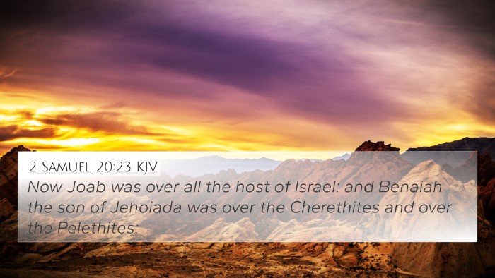2 Samuel 20:23 KJV Bible Verse Image