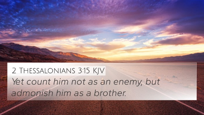 2 Thessalonians 3:15 KJV Bible Verse Image