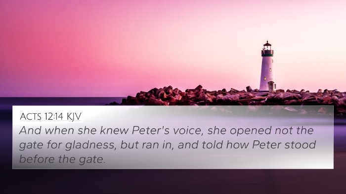 Acts 12:14 KJV Bible Verse Image