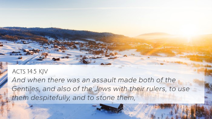 Acts 14:5 KJV Bible Verse Image