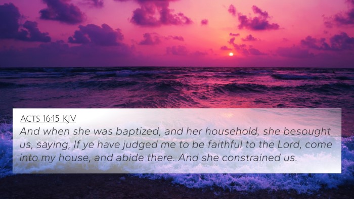 Acts 16:15 KJV Bible Verse Image