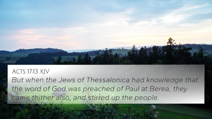 Acts 17:13 KJV Bible Verse Image
