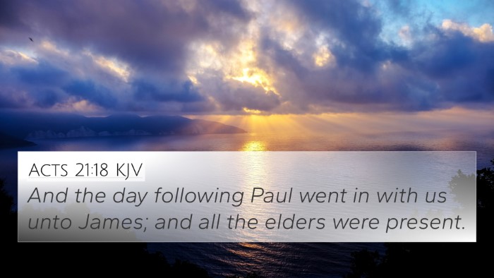 Acts 21:18 KJV Bible Verse Image