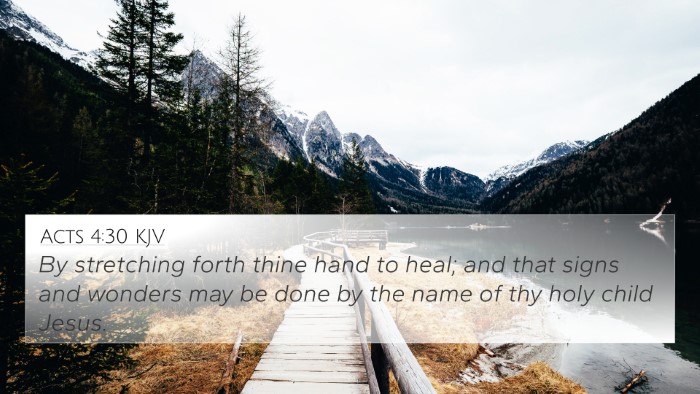 Acts 4:30 KJV Bible Verse Image