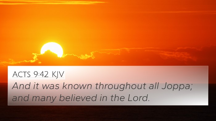 Acts 9:42 KJV 4K Wallpaper - And it was known throughout all Joppa; and many - 4K Wallpaper Bible Verse