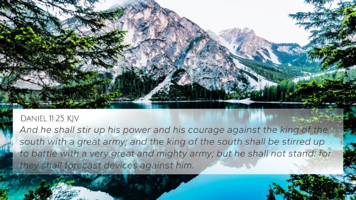 Daniel 11:25 KJV Bible Verse Image