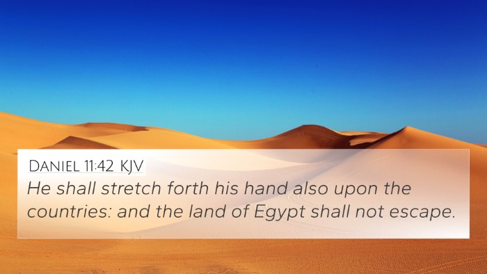 Daniel 11:42 KJV 4K Wallpaper - He shall stretch forth his hand also upon the - 4K Wallpaper Bible Verse