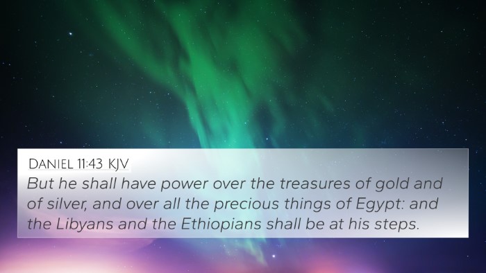 Daniel 11:43 KJV 4K Wallpaper - But he shall have power over the treasures of - 4K Wallpaper Bible Verse