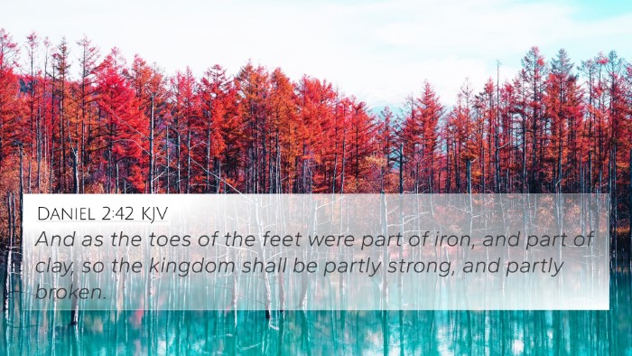 Daniel 2:42 KJV 4K Wallpaper - And as the toes of the feet were part of iron, - 4K Wallpaper Bible Verse