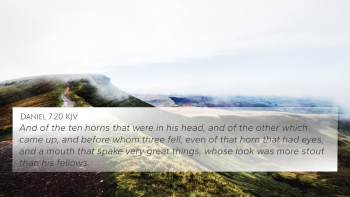 Daniel 7:20 KJV Bible Verse Image
