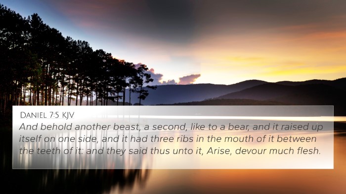 Daniel 7:5 KJV Bible Verse Image