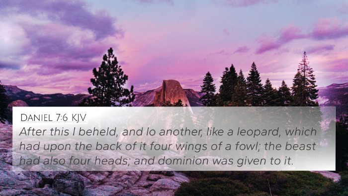 Daniel 7:6 KJV Bible Verse Image