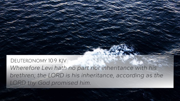 Deuteronomy 10:9 KJV Bible Verse Image