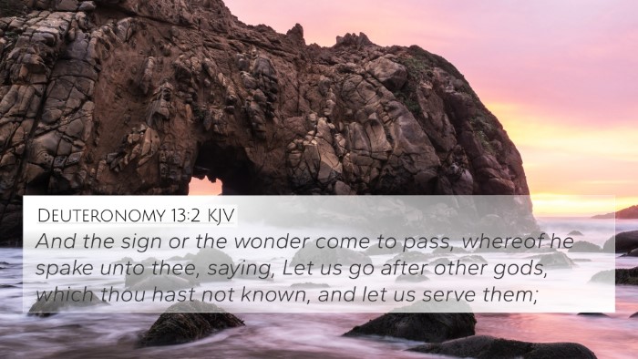 Deuteronomy 13:2 KJV Bible Verse Image
