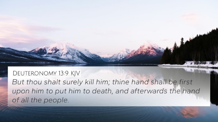 Deuteronomy 13:9 KJV Bible Verse Image