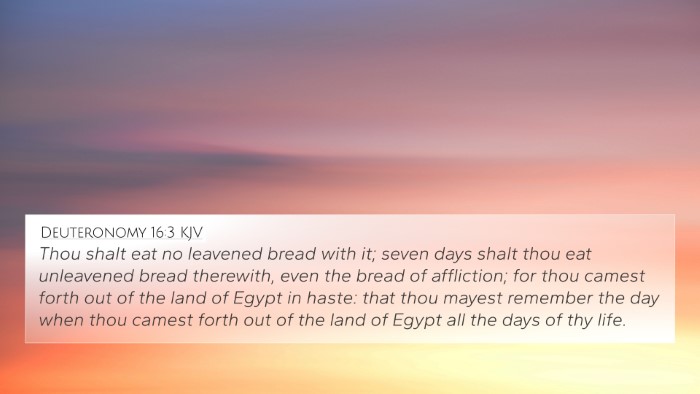 Deuteronomy 16:3 KJV Bible Verse Image