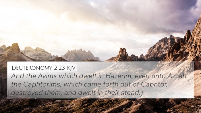 Deuteronomy 2:23 KJV Bible Verse Image