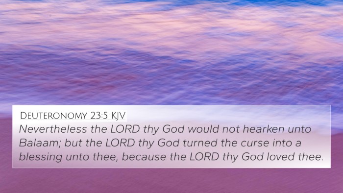 Deuteronomy 23:5 KJV Bible Verse Image