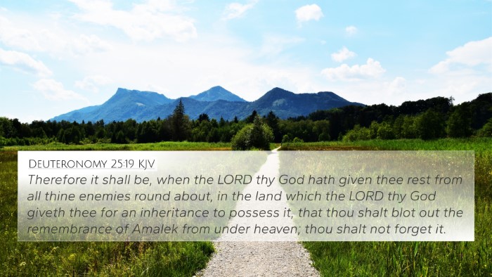 Deuteronomy 25:19 KJV Bible Verse Image