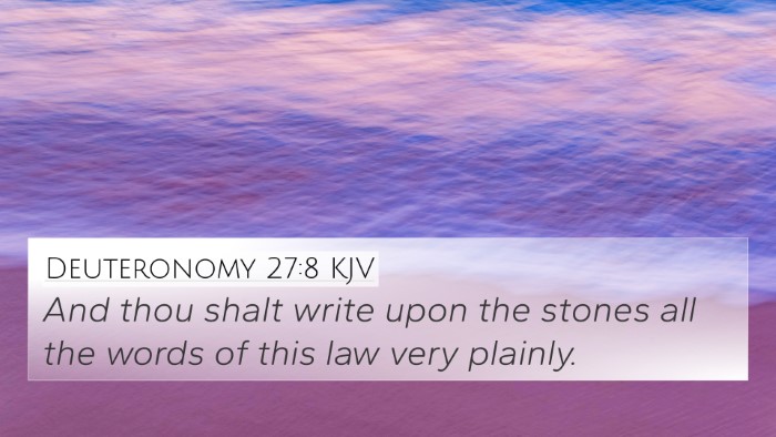 Deuteronomy 27:8 KJV Bible Verse Image
