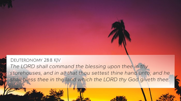 Deuteronomy 28:8 KJV Bible Verse Image