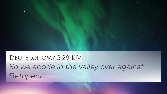 Deuteronomy 3:29 KJV Bible Verse Image