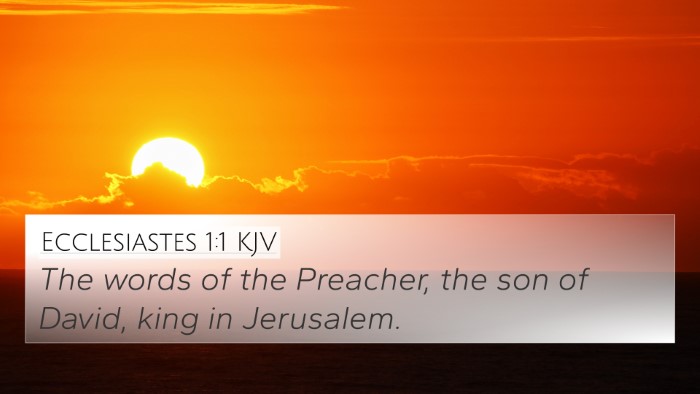 Ecclesiastes 1:1 KJV 4K Wallpaper - The words of the Preacher, the son of David, king - 4K Wallpaper Bible Verse