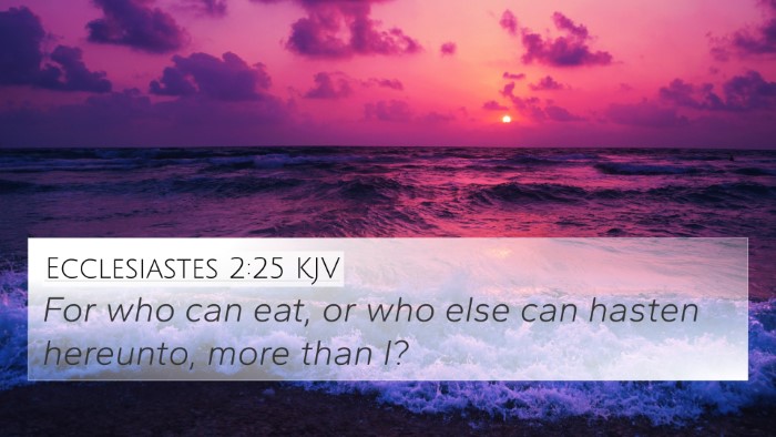 Ecclesiastes 2:25 KJV 4K Wallpaper - For who can eat, or who else can hasten hereunto, - 4K Wallpaper Bible Verse