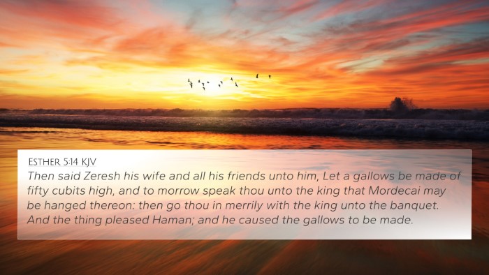 Esther 5:14 KJV Bible Verse Image