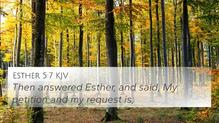 Esther 5:7 KJV 4K Wallpaper - Then answered Esther, and said, My petition and - 4K Wallpaper Bible Verse