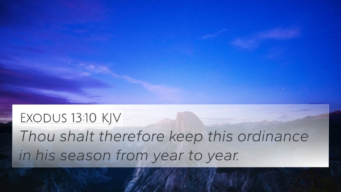 Exodus 13:10 KJV 4K Wallpaper - Thou shalt therefore keep this ordinance in his - 4K Wallpaper Bible Verse
