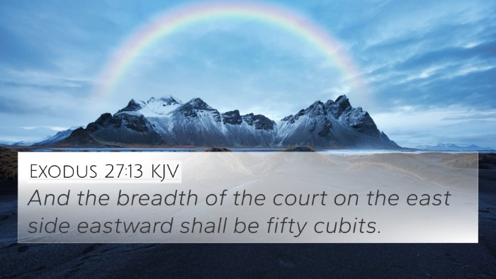 Exodus 27:13 KJV 4K Wallpaper - And the breadth of the court on the east side - 4K Wallpaper Bible Verse