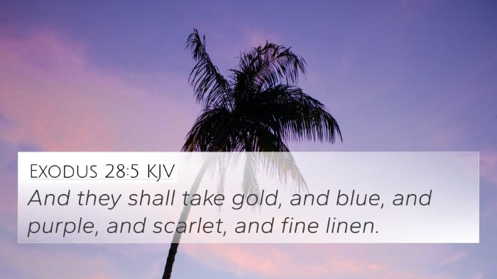 Exodus 28:5 KJV 4K Wallpaper - And they shall take gold, and blue, and purple, - 4K Wallpaper Bible Verse