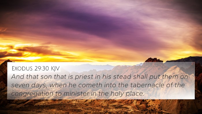 Exodus 29:30 KJV Bible Verse Image
