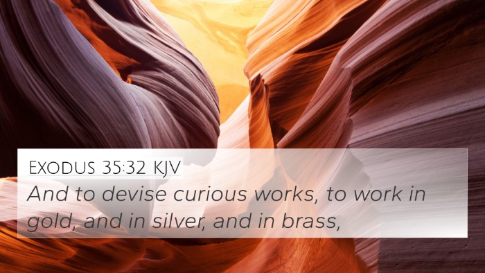 Exodus 35:32 KJV 4K Wallpaper - And to devise curious works, to work in gold, and - 4K Wallpaper Bible Verse