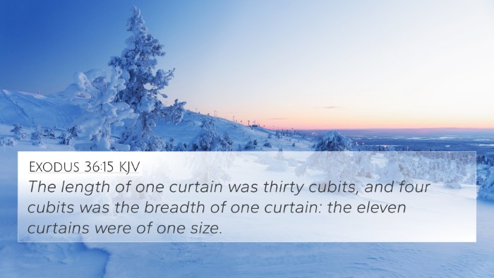 Exodus 36:15 KJV 4K Wallpaper - The length of one curtain was thirty cubits, and - 4K Wallpaper Bible Verse