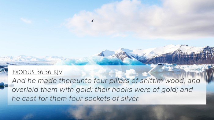 Exodus 36:36 KJV 4K Wallpaper - And he made thereunto four pillars of shittim - 4K Wallpaper Bible Verse