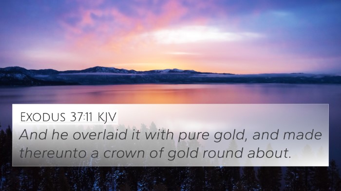 Exodus 37:11 KJV 4K Wallpaper - And he overlaid it with pure gold, and made - 4K Wallpaper Bible Verse