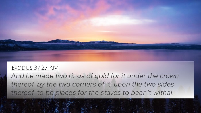 Exodus 37:27 KJV 4K Wallpaper - And he made two rings of gold for it under the - 4K Wallpaper Bible Verse